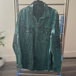INC International Concepts Teal Denim Shirt Jacket